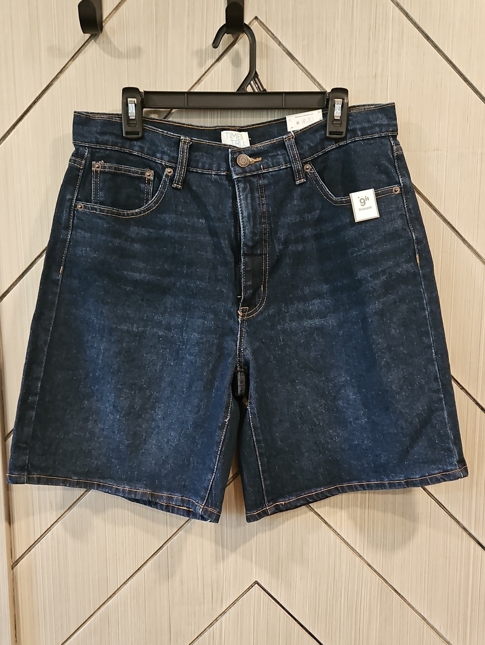 Denim Bermuda Shorts for Women in Dark Blue